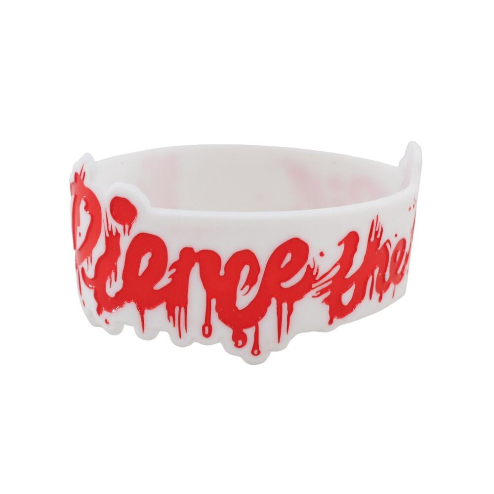 Pierce the Veil White & Red Die Cut Silicone Wristband Bracelet B2079